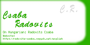 csaba radovits business card